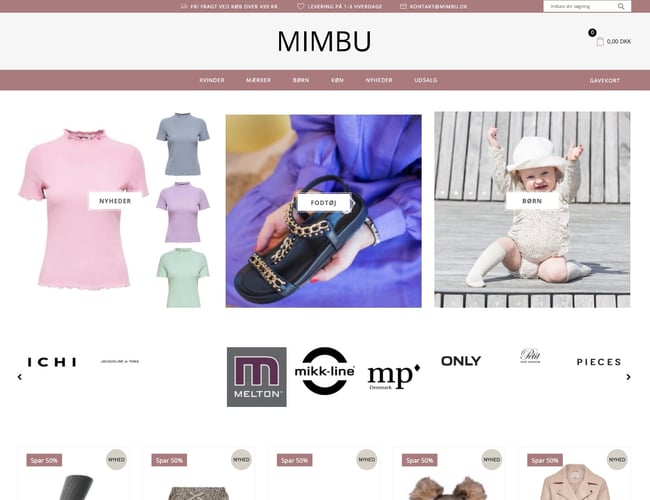 Veletableret webshop med tøj og sko til kvinder og børn sælges. - Omsætter for 114.000,- kr. pr. måned.