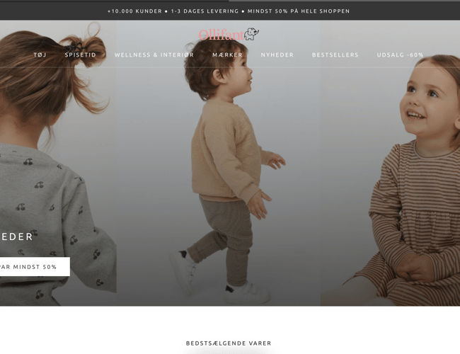 Ollifant.dk - webshop med +65.000 følgere - Millionomsætning - stort potentiale.