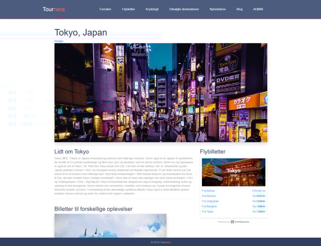 tournera.dk - Affiliate flysøgemaskine & rejse blog