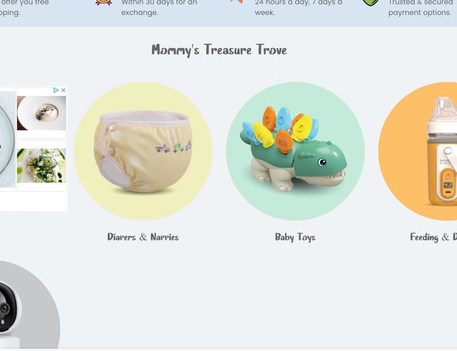 Webshop med salg af baby udstyr og stofbleer  