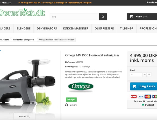 Dansk/Svensk niche webshop med 'high-end' køkkenmaskiner. - Overskud før skat: 200.000 kr. 