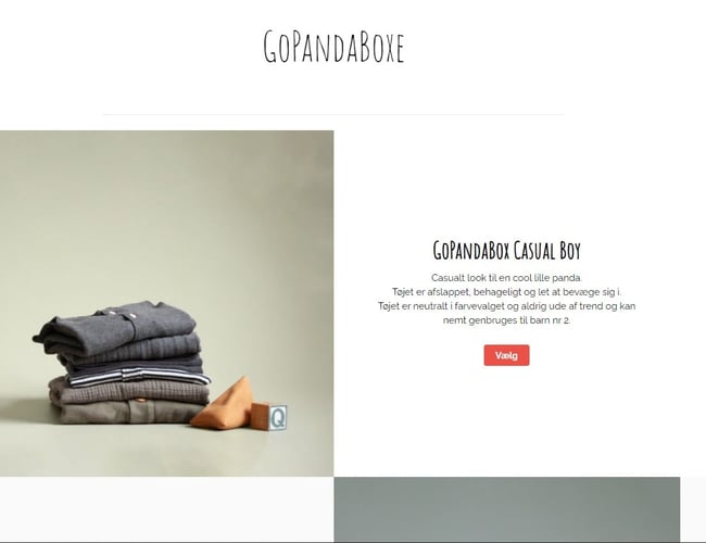 Salg af børnetøj abonnementskoncept - Omsætning 2019: 100.000 kr.