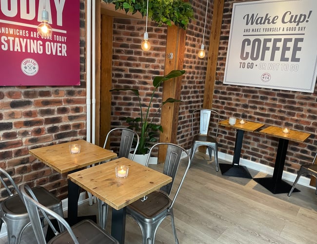 Hyggelig Café i gågaden i Odense