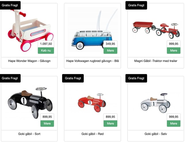 2 x Webshop med salg af legetøj og babyudstyr. Sælges til under lagerværdien