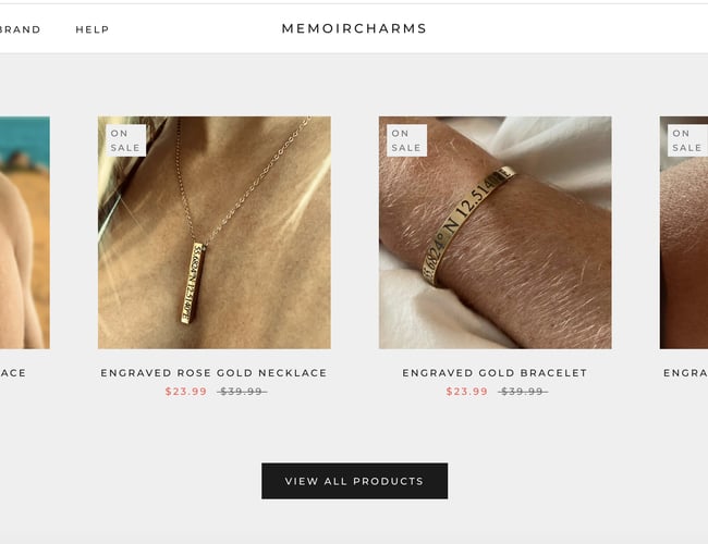 Memoircharms.com - Dropshipping webshop med engraverede smykker 