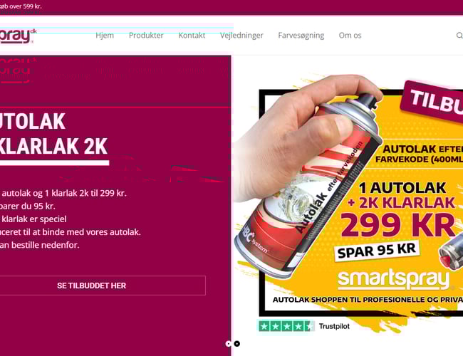 Online webshop af autolak samt relateret auto produkter - Omsætning på stabilt 150.000 kr. om året 