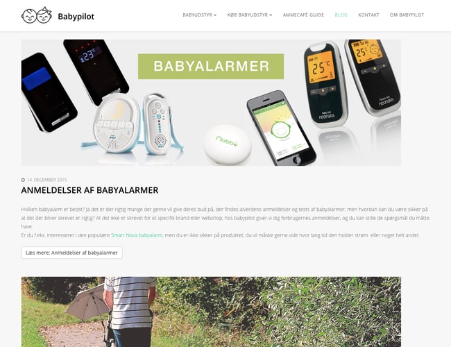 Babypilot.dk - Brugeranmeldelser af babyudstyr med affiliateløsning