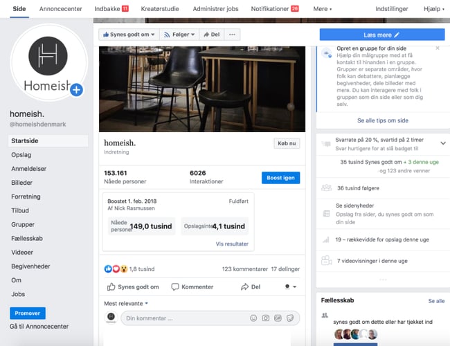 Homeish.dk - Veludført og velkendt møbel- og interiørwebshop! - omsat for ca. 5.000.000 kr.