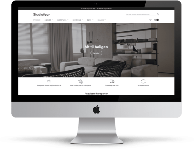 Webshop med møbler, interiør og belysning - Har omsat for 10.000 kr. 