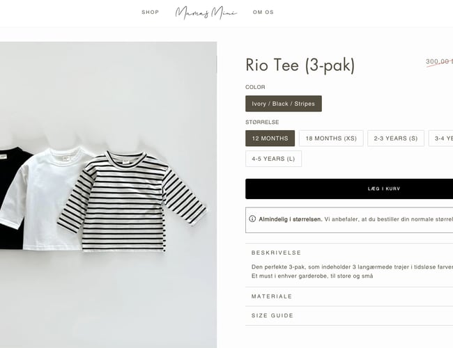 Køreklar og populær børnetøjswebshop til salg