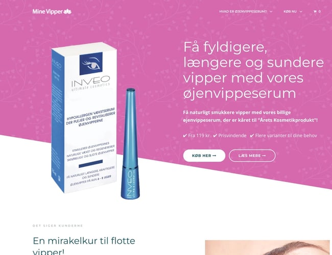 minevipper.dk - Prisbelønnet øjenvippe serum