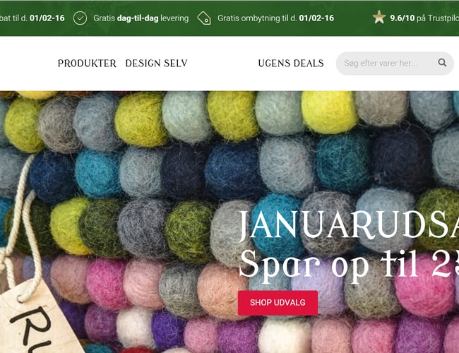 Niche webshop med kugletæpper og 21% salgsfremgang