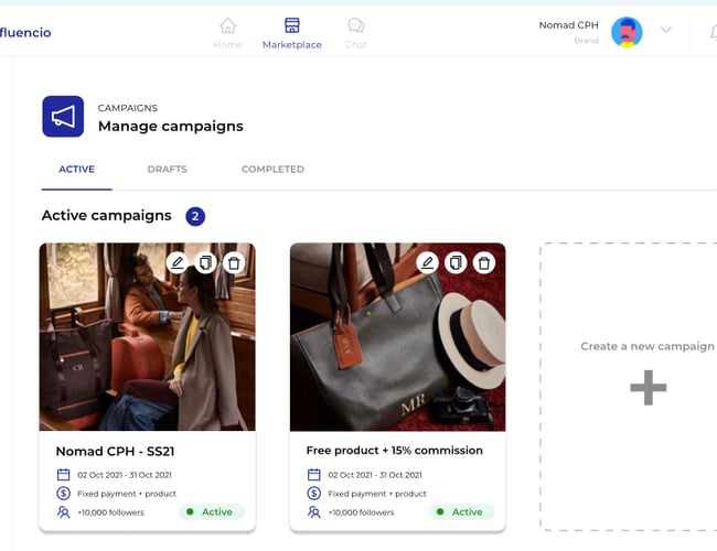 Unik og skalérbar influencer platform til salg