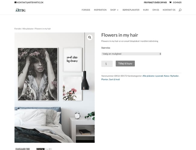 Artbyartig.dk - Plakatshop med over 100 unikke nordiske designs og velfungerende hjemmeside