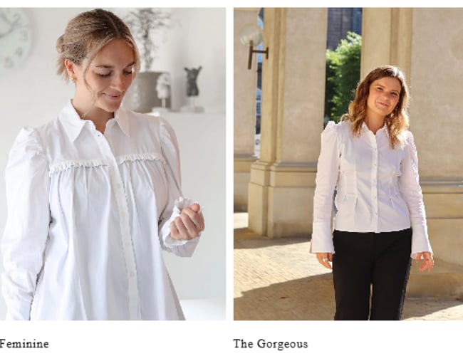 Varelager af skjorter til kvinder