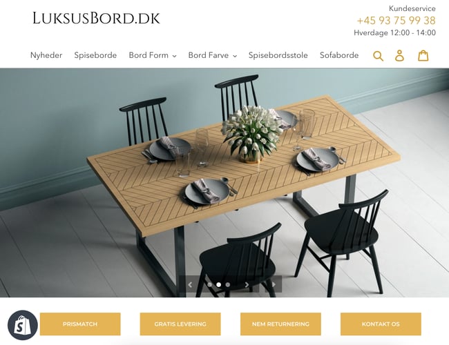Design Møbel Dropshipping Webshop med vækst potentiale! LuksusBord.dk