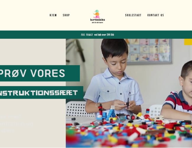 Køreklar webshop BØRNESBIKS.DK - Lejetøj og diverse til børn, perfekt til skolestart!