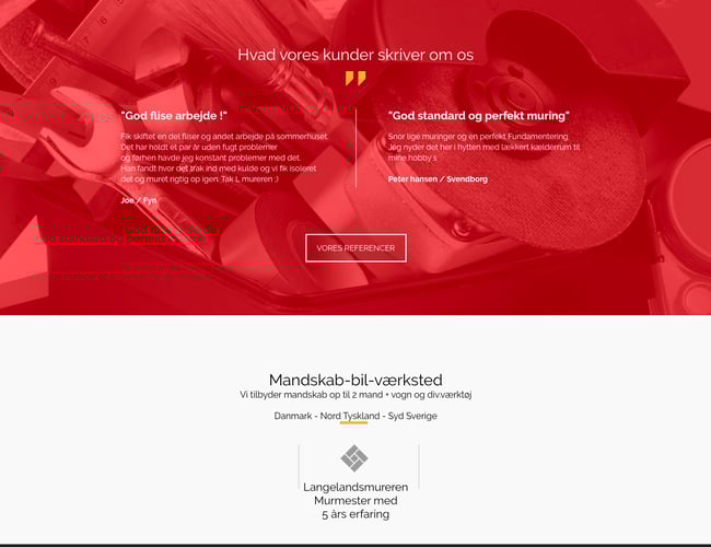 Langelandsmureren.dk - Køb vores webløsning til en mindre murer virksomhed hjælp til opstart