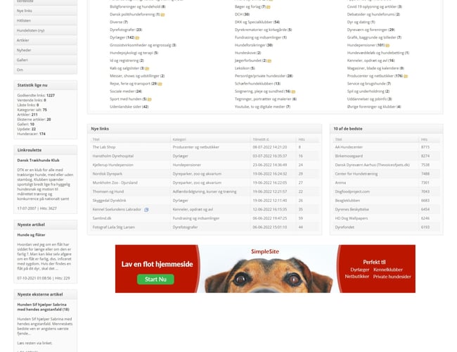 Hunde og linkportal sælges