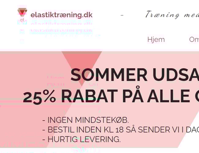 Webshop med træningselastikker, KØREKLAR+LAGER