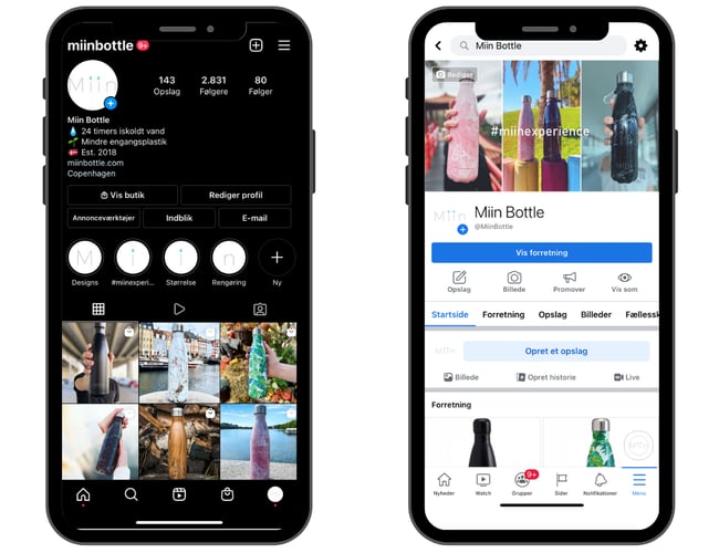 Miin Bottle - Ledende webshop af genanvendelige vandflasker - Samlet salg for 1.7 mio kr. med en Trustpilot rating på 4.7