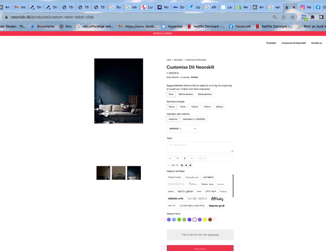 LED neonskilte butik med god avance - Omsætning: 401.000,- kr.