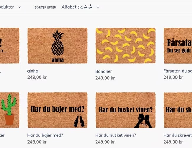 Veletableret webshop med salg af kokosmåtter - Overskud ÅTD på 60.000kr. 