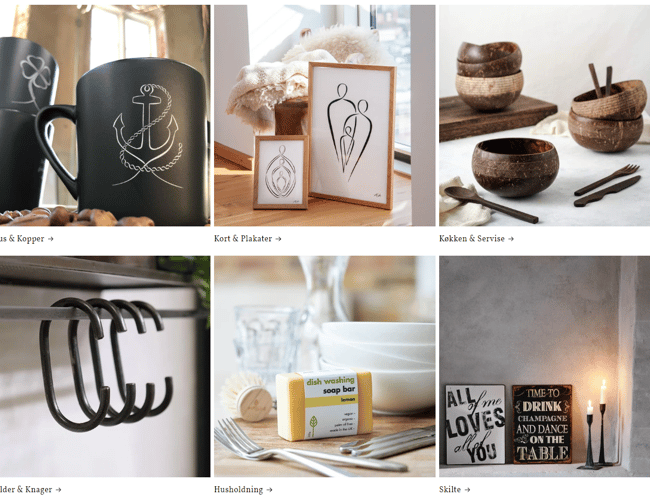 Online livsstilsbutik - interiør, wellness mm. - med omsætning