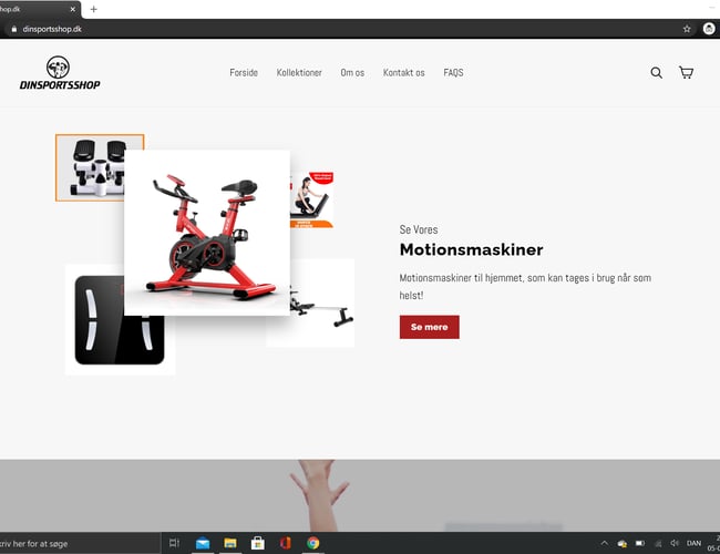 Køreklar dropshipping Webshop af træningsudstyr til hjemmet og supplements til din træning