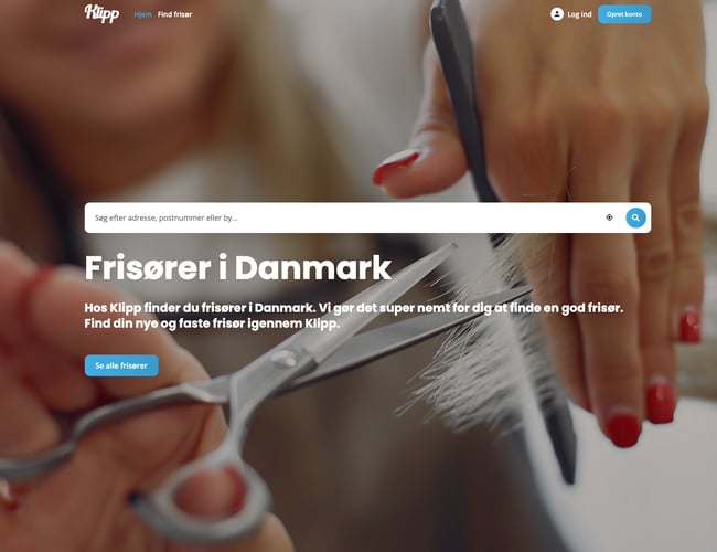 Klipp.dk - Frisør website index - sælges