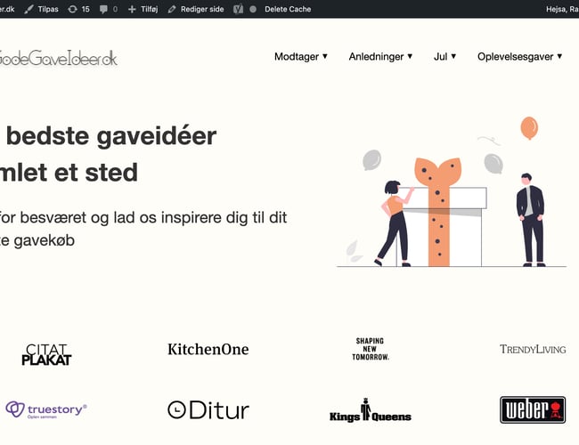 Affiliate hjemmeside (fokus på gaveinspiration)