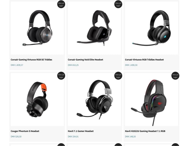 Salgsklar webshop - Salg af gamer computere, skærme, tastaturer mm.