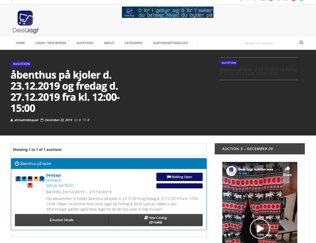 dealjagtauktion.dk - Deal auktion website til salg med en gennemsigtig budgivning