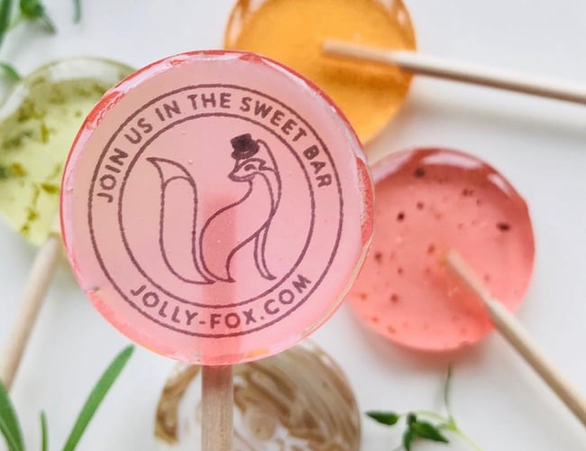 Webshop med salg af cocktail lollipops og lollipops med logo - Til salg