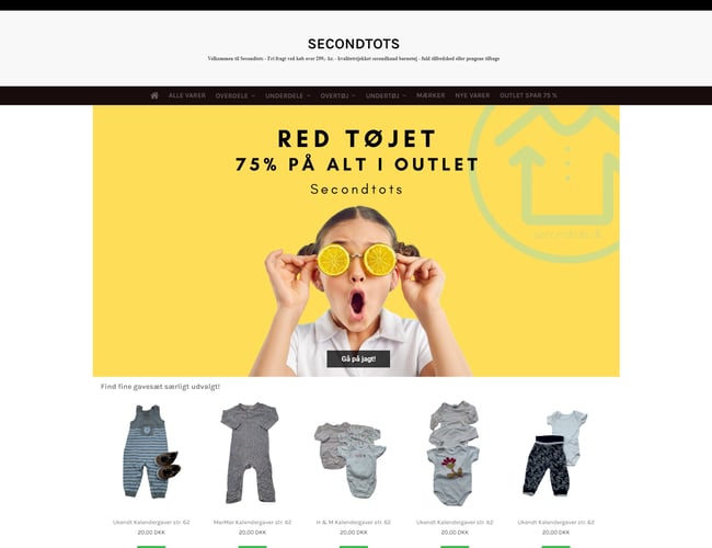 Secondhand webshop med børnetøj sælges