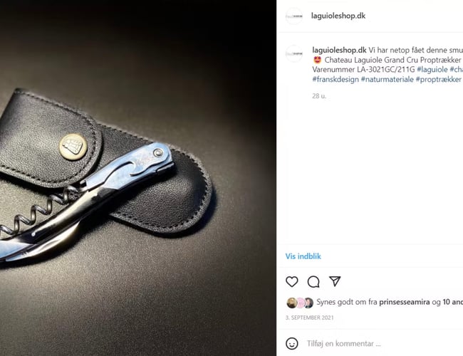 Webshop med "Laguiole" bestik sælges. Organisk omsætning på ekskl. moms: 177.632 kr. (eksisteret siden 2012).