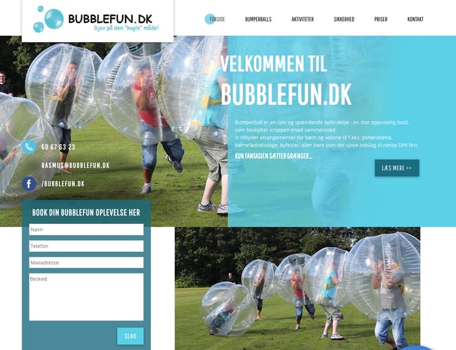 Bubblefun.dk - Eventfirma med Bumperballs - - Årlig omsætning: 100.000 kr.