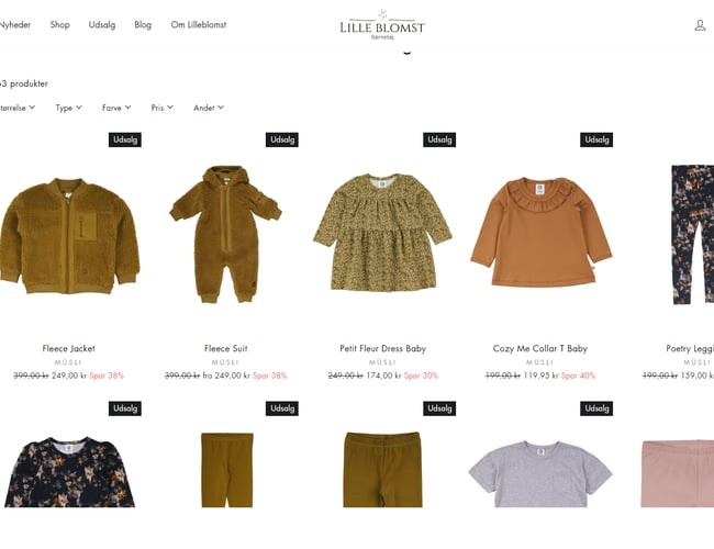 Kørende webshop med børnetøj - omsætning 2021: 59.078 kr. 