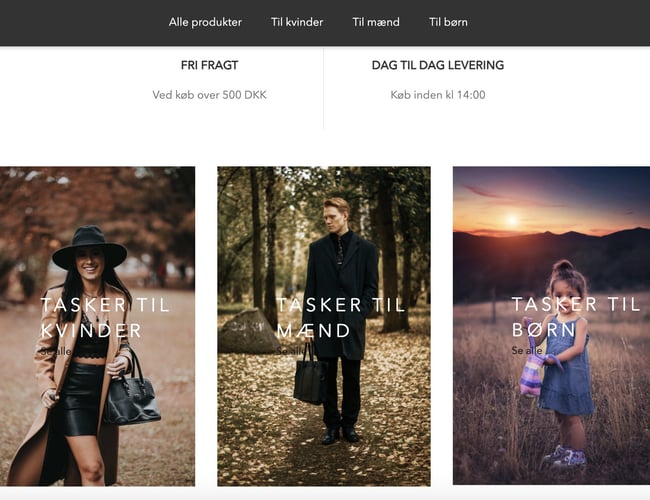 Køreklar webshop med luksus tasker til hele familien