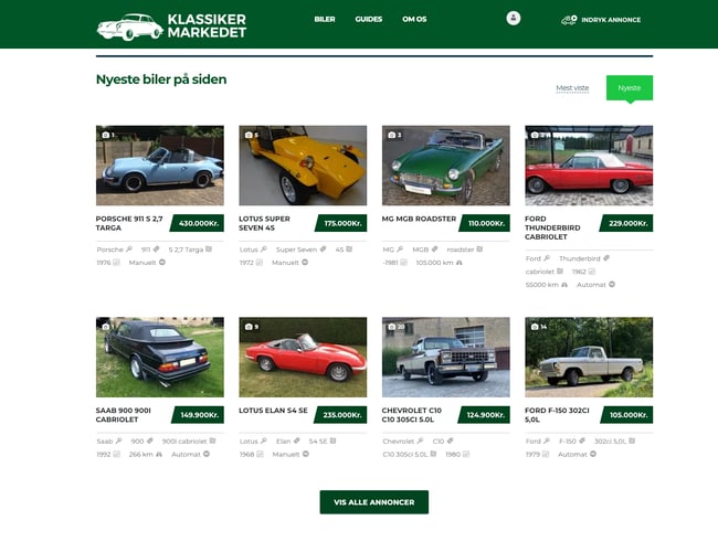 Partner søges til online formidlingssite for klassiske biler