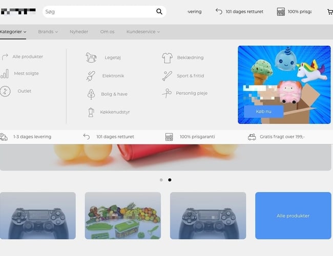 Webshop indenfor legetøj og gadgets – Omsætning på 850.000 kr. første år