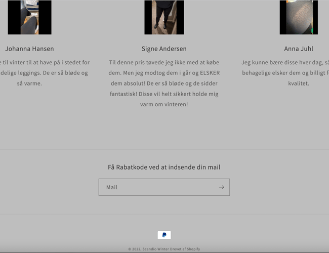 Stilet webshop med et produkt med høj kvalitet