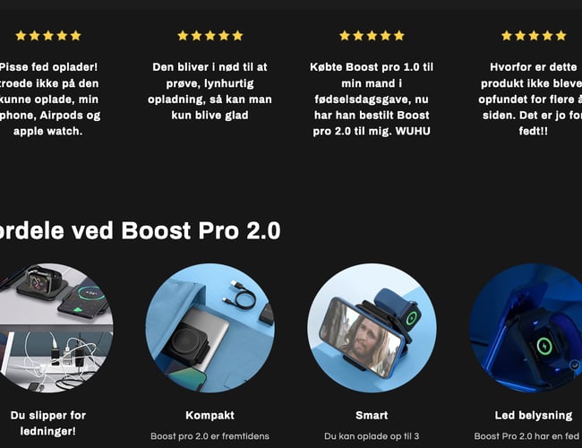 Dropshipping webshop med salg af populær 3 I 1 oplader  - 2-4 dages levering til kunden