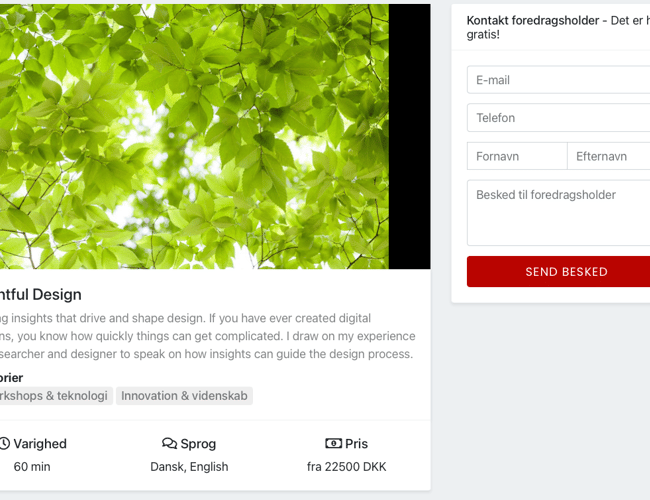 Skalerbar platform B2B / B2C (pt. for foredragsholdere)