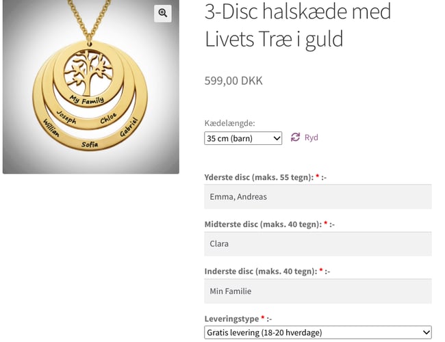 NY PRIS - Webshop med personlige smykker 