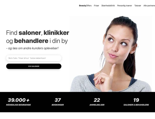 Abonnementsforretning / skønhedsplatform - 100% automatiseret og selvkørende. Brugt 350 udviklingstimer! Medfølger komplet liste med over 15.000 danske saloner / behandlere i målgruppen.