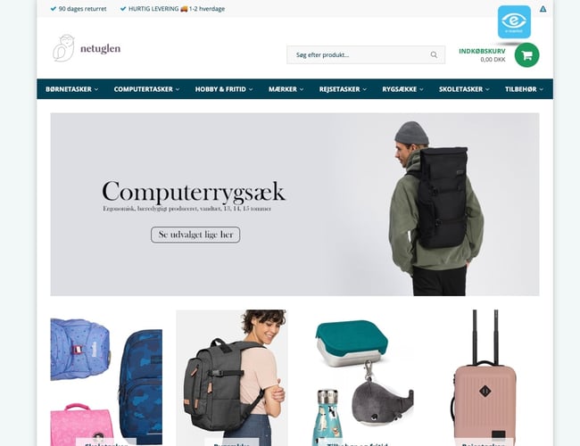 Netuglen.com - Webshop med fuldt opdateret og brugervenlig profil - Omsætning 2021: 570.000 kr. - Overskud: 80.000 kr.