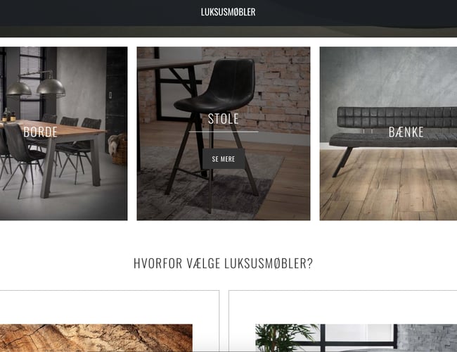 Møbelside med dansk leverandør. (Dropshipping) - luksusmøbler.dk