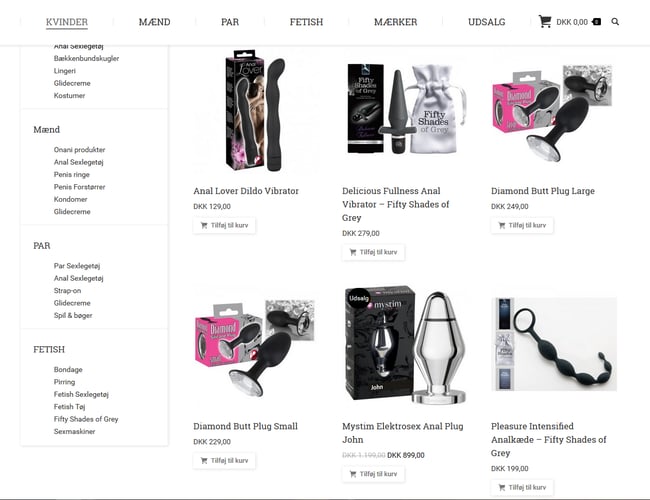 Webshop med dropshipping af erotisk sexlegetøj