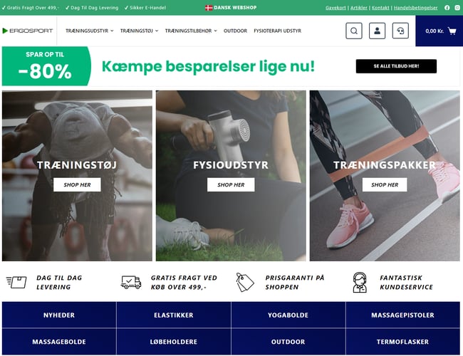 Sport og fritidswebshop sælges - Omsætning 2022: 793.000 kr. - netto 602K